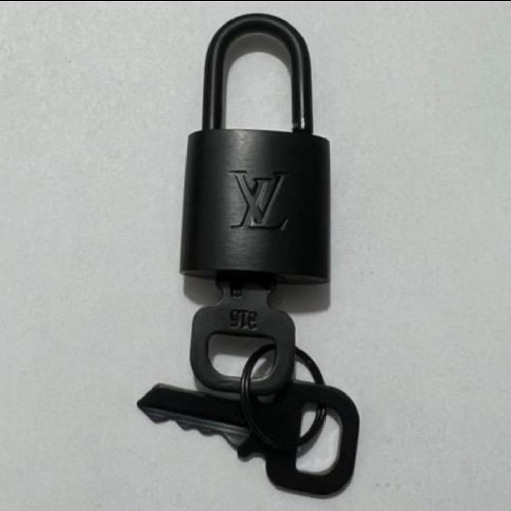 Louis Vuitton Matte Black Padlock with Keys LV lock and key black